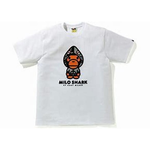 Bape Other - BAPE White Milo Shark Short Sleeve T Shirt Size XL NWT
